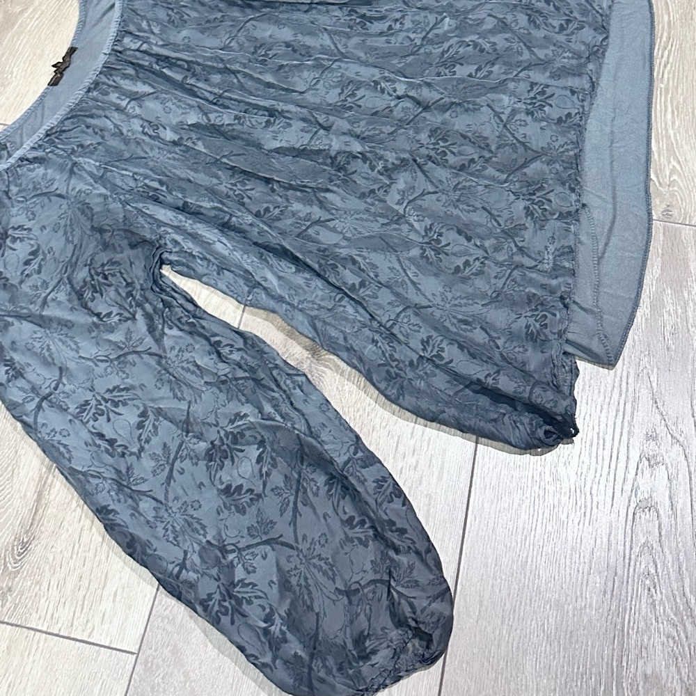 Piazza Roma Italian Silk Blend Sheer Blouse - Picture 4 of 12
